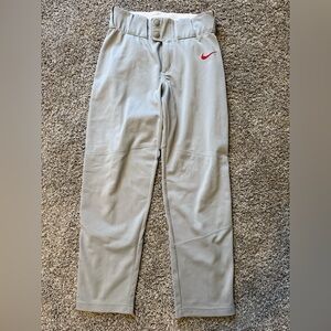 Nike youth Large Gray Pants with Red piping and compression shorts